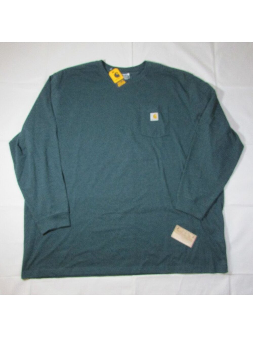 Carhartt Men's 4XL Loose Fit Heavyweight Long Sleeve Pocket T-Shirt Greenstone T